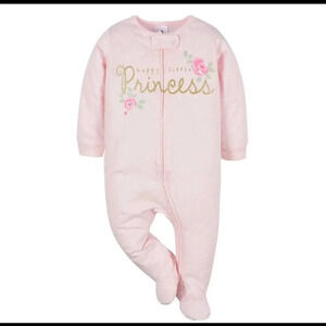 Gerber Baby Girls 100% Cotton Floral Polka Dot Princess Sleep 'N Play Size 6-9M